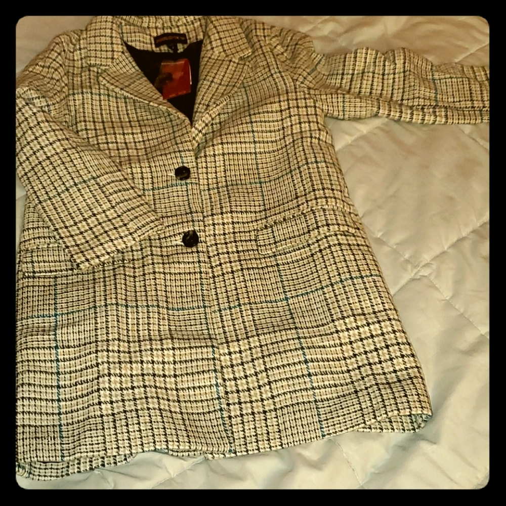 Girl's Long Plaid Coat